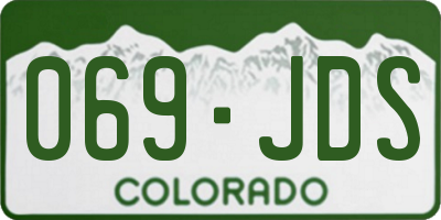 CO license plate 069JDS