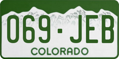 CO license plate 069JEB