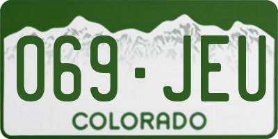 CO license plate 069JEU