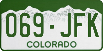 CO license plate 069JFK
