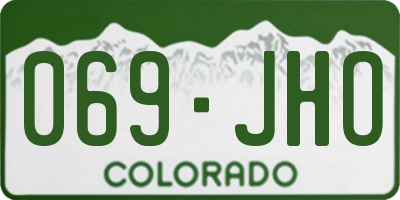CO license plate 069JHO