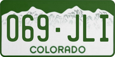 CO license plate 069JLI