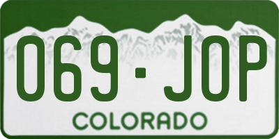 CO license plate 069JOP