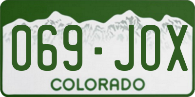 CO license plate 069JOX