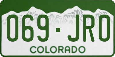 CO license plate 069JRO