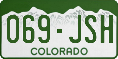 CO license plate 069JSH