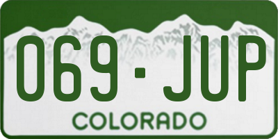 CO license plate 069JUP