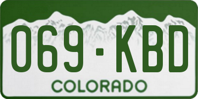 CO license plate 069KBD