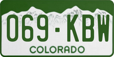 CO license plate 069KBW