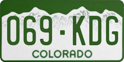 CO license plate 069KDG