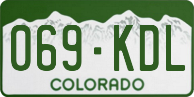 CO license plate 069KDL