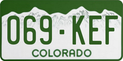 CO license plate 069KEF