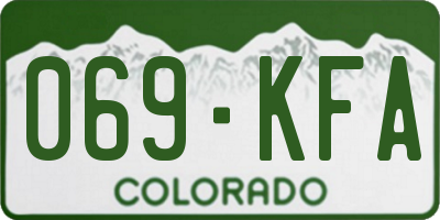 CO license plate 069KFA