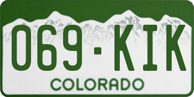 CO license plate 069KIK
