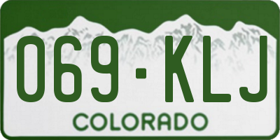 CO license plate 069KLJ