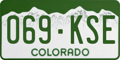 CO license plate 069KSE