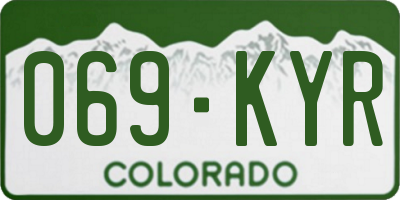 CO license plate 069KYR