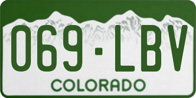 CO license plate 069LBV