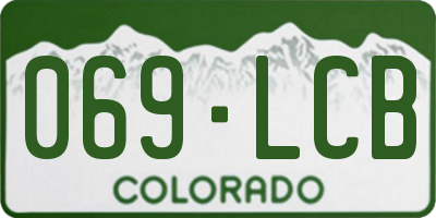 CO license plate 069LCB