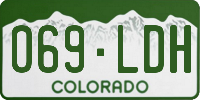 CO license plate 069LDH