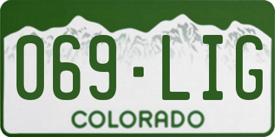 CO license plate 069LIG