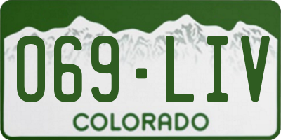 CO license plate 069LIV