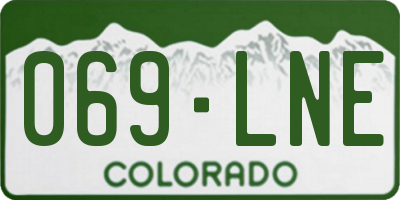 CO license plate 069LNE