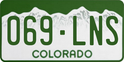 CO license plate 069LNS