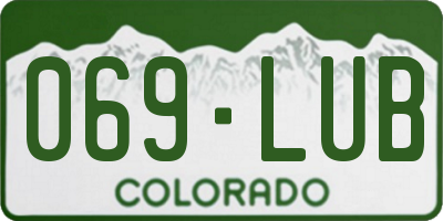 CO license plate 069LUB