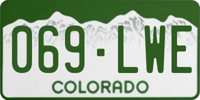 CO license plate 069LWE