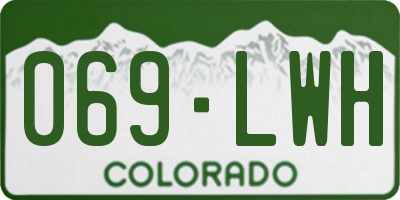 CO license plate 069LWH