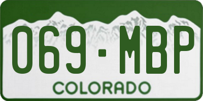 CO license plate 069MBP