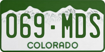 CO license plate 069MDS