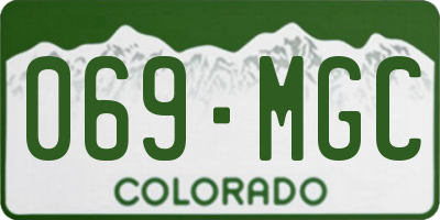 CO license plate 069MGC