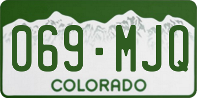 CO license plate 069MJQ