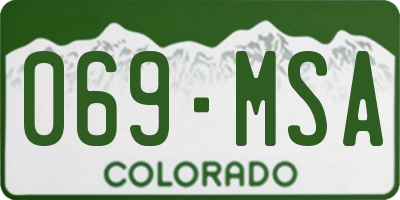 CO license plate 069MSA