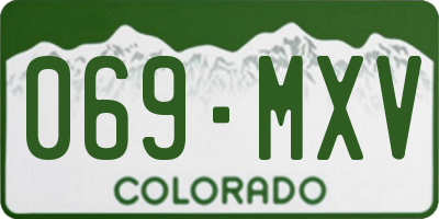 CO license plate 069MXV