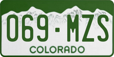 CO license plate 069MZS