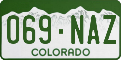 CO license plate 069NAZ