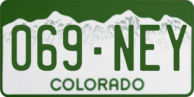 CO license plate 069NEY