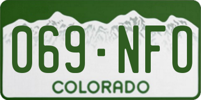 CO license plate 069NFO