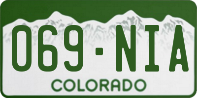 CO license plate 069NIA