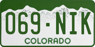 CO license plate 069NIK