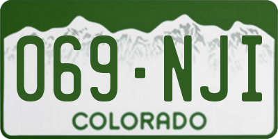 CO license plate 069NJI