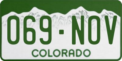 CO license plate 069NOV