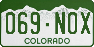CO license plate 069NOX