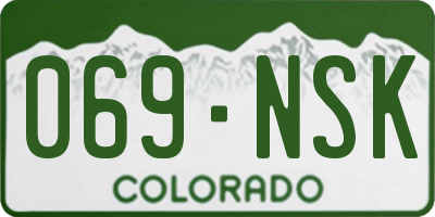 CO license plate 069NSK