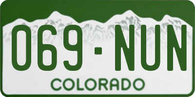 CO license plate 069NUN