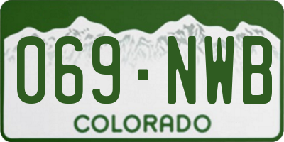 CO license plate 069NWB