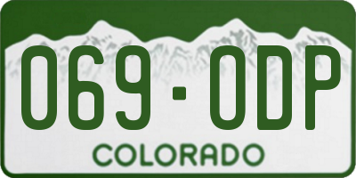 CO license plate 069ODP